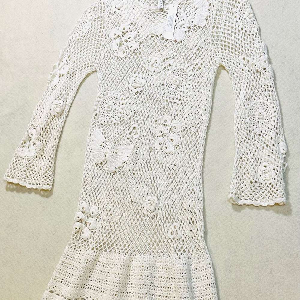 Trina Turk Ivory Crochet Lace Top
